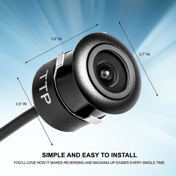 Upgraded Reverse Backup Camera For Car TTP-C12B TOPTIERPRO Universal 3-in-1 Installation Multifunction Car Front View/Side/Rear View Camera