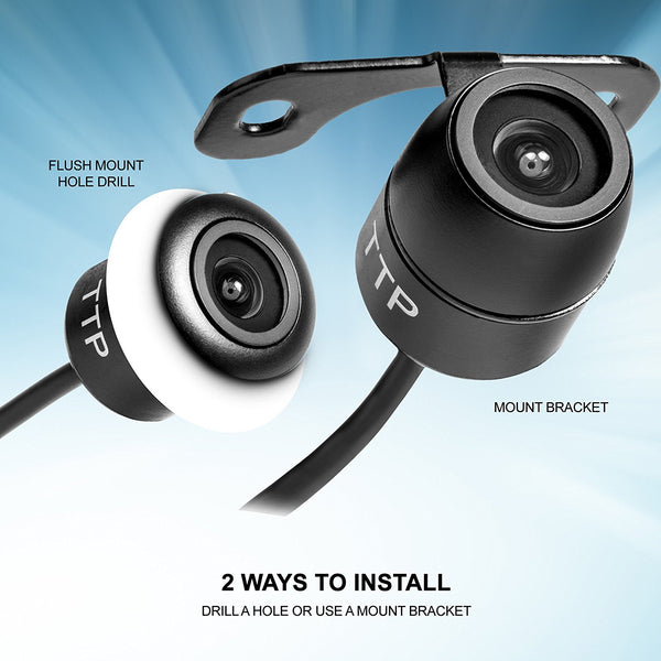 Upgraded Reverse Backup Camera For Car TTP-C12B TOPTIERPRO Universal 3-in-1 Installation Multifunction Car Front View/Side/Rear View Camera