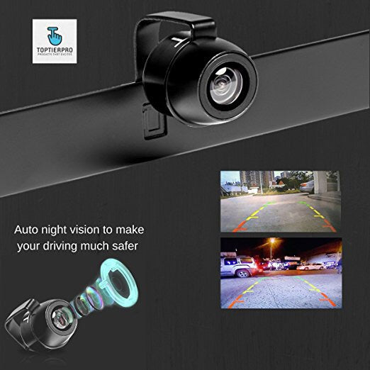 Vehicle backup Camera, Muti-Functional Hidden License Plate Rear View/ Front View Reverse Camera, Best For Trucks, Cars & Rv, TTP-C13B Upgraded Version- IP68 Waterproof & Night Vision